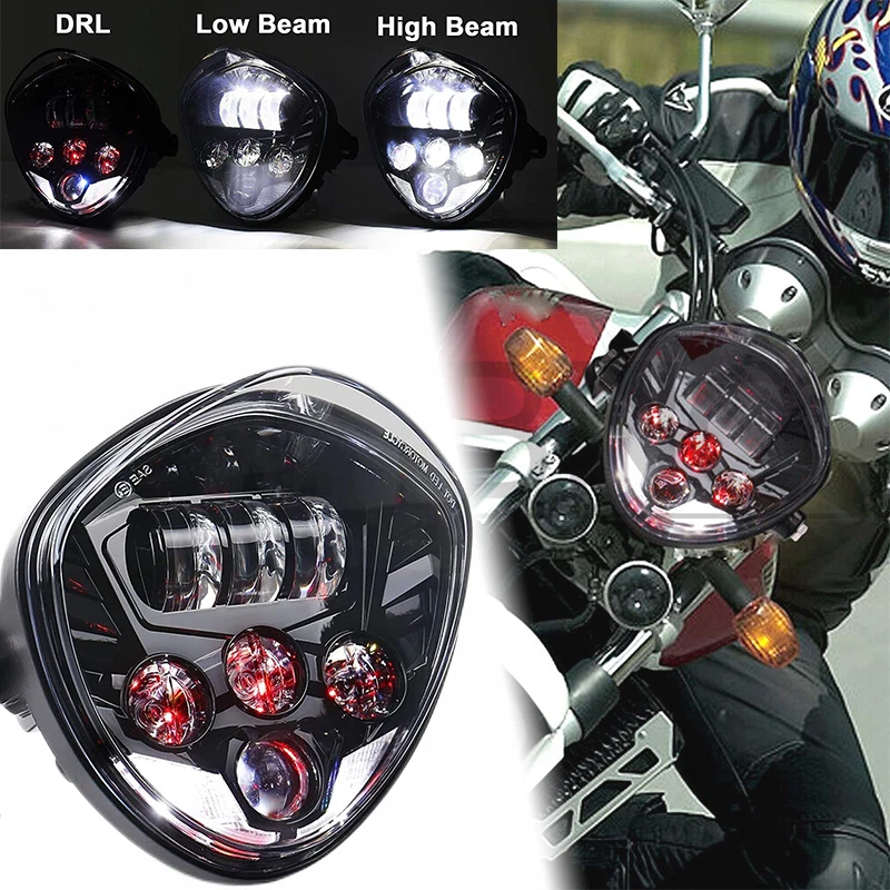 Projetor de LED 7 polegadas farol de feixe Hi/Lo para Kawasaki Vulcan S 650 800 900 1500 - Imagem 2 de 4