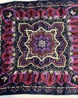 Laura Ashley Scarf Silk Floral Geometric Navy Purple Red Square 21”