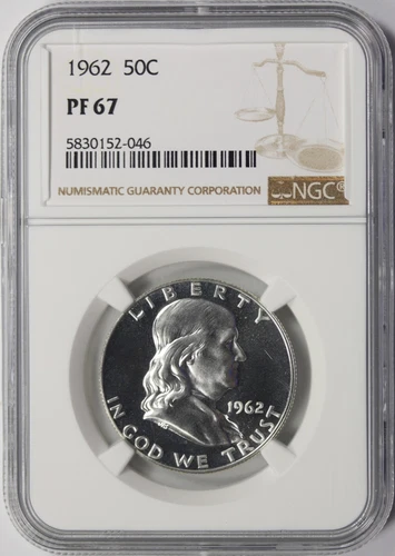 1962 Franklin Proof Silver Half Dollar 50c NGC PF67