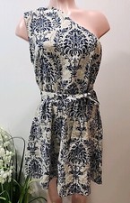 Nwt Cupshe Women  One Shoulder Green W/ Blue  Design Dress Size large