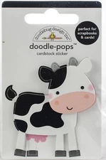 DOODLEBUG DOODLE-POPS 3D STICKERS - WHAT'S MOO - 2.5" x 3.75" - Cow