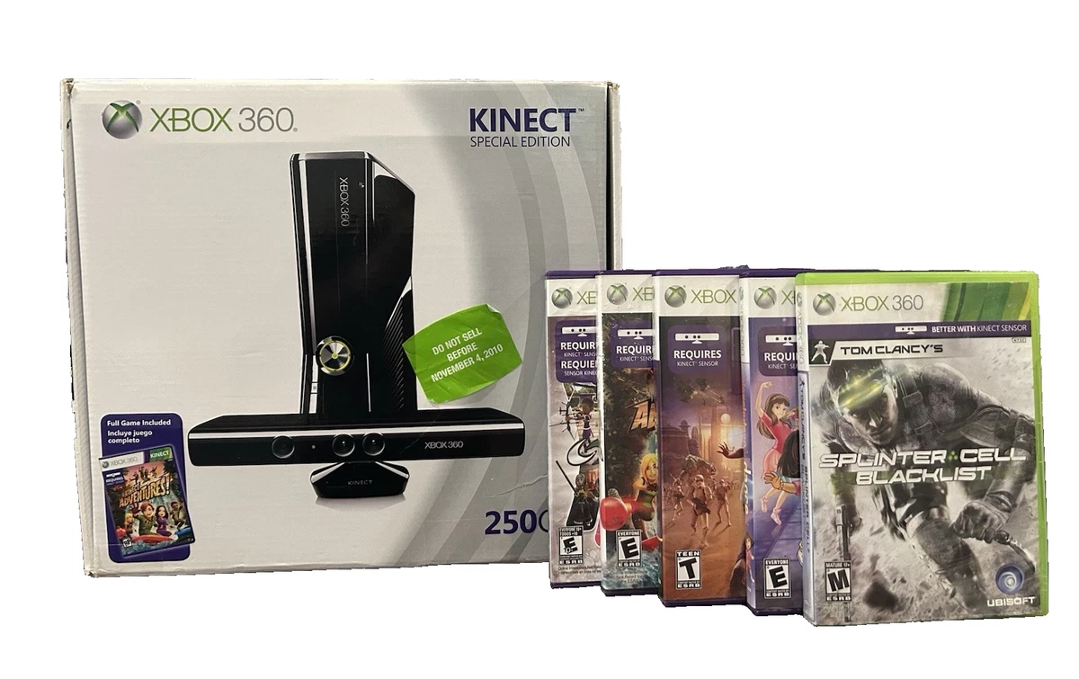 Xbox 360 250 GB Kinect Special Edition w/Original Box, 5 Games & 2 Xbox 360 250 GB Kinect Special Edition w/Original Box, 5 Games & 2