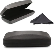 Hard Shell Eyeglass Case- Glass Case w/ Cleaning Cloth, Glasses Case Hard Shell