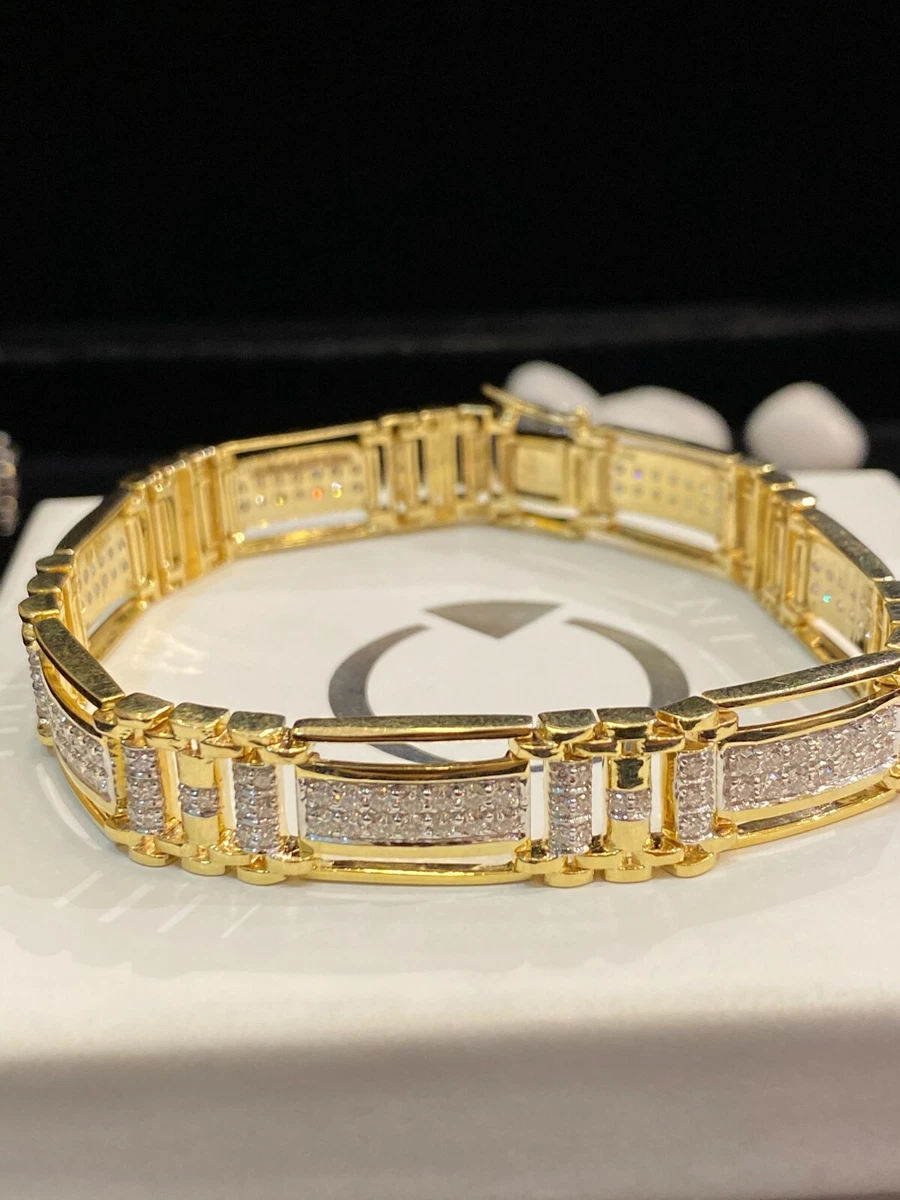 Mens gold bracelet diamonds sale