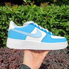 Nike Air Force 1 Custom White Shoes 'Triple Blue Sky' Sneaker Mens Womens Kids