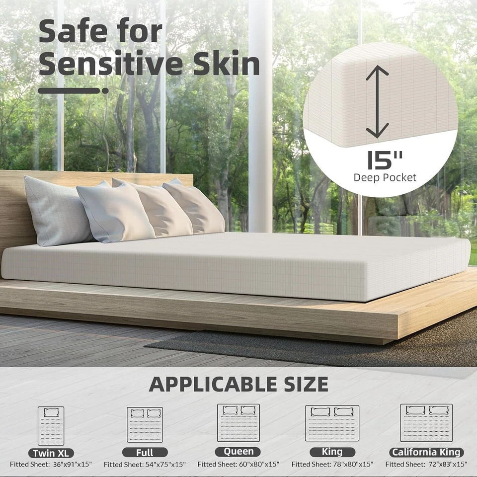 Upgraded 10% Silver Fiber Grounded Fitted Sheets Cotton Earthing Bed Cover White - Image 3 of 4