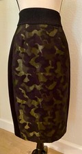 Maeve by Anthropologie Metallic Brocade Camoflauge Pencil Skirt Size 4