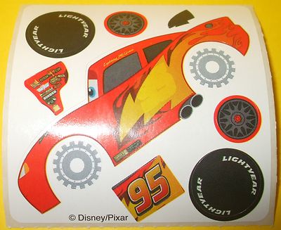 2015 DISNEY/PIXAR Sticker, #95 HOT ROD Red Racing Car, Flames Wheels ...