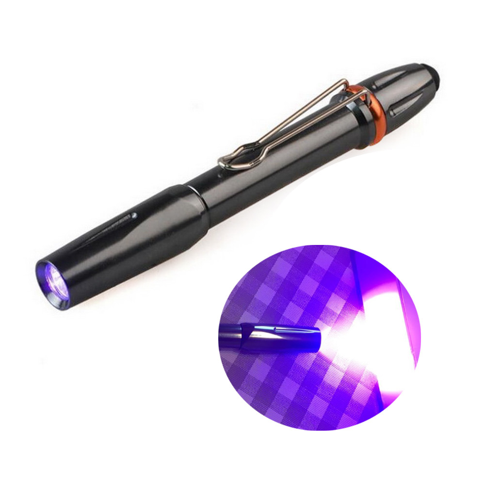 Mini Pocket 395nM UV Pen Light AAA Battery Powered Ultraviolet Pen  Flashlight