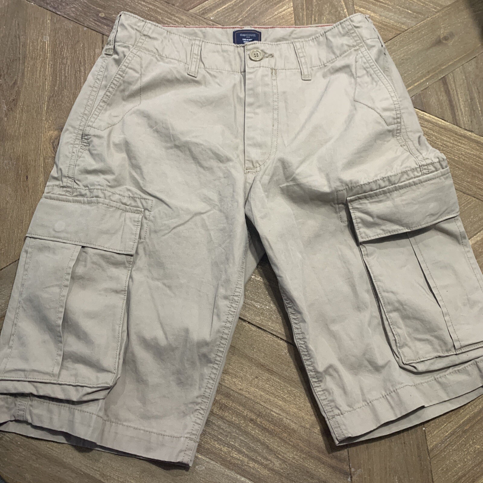 GAP Khaki Cargo Lived in Shorts Men's Size 29 Khaki 1… Gem