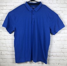 Under Armour Mens Heat Gear Golf Polo Shirt Size XXL 2XL Solid Blue Short Sleeve