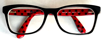 Dolce Gabbana Black Red Polka Dot Eyeglass Frames w/Case  display picture 2
