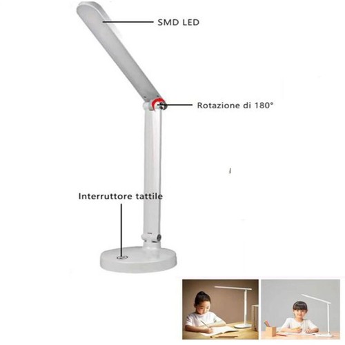 Lampada 24 LED pieghevole ricaricabile tavolo PC luce bianca
