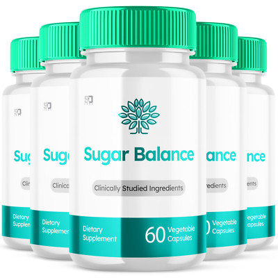 Sugar Balance Blood Flow and Health Support Pills 300 Capsules (5 Pack)