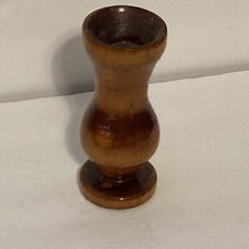 Wooden Vase Hand Carved Wood Bud Flower 7  Tall