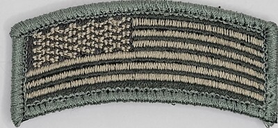 USA American Flag Rocker Tab Arc Embroidered Patch 2.5
