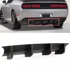 For Dodge Challenger 2015-2023 Matte Black Rear Bumper Lip Diffuser Shark Fins