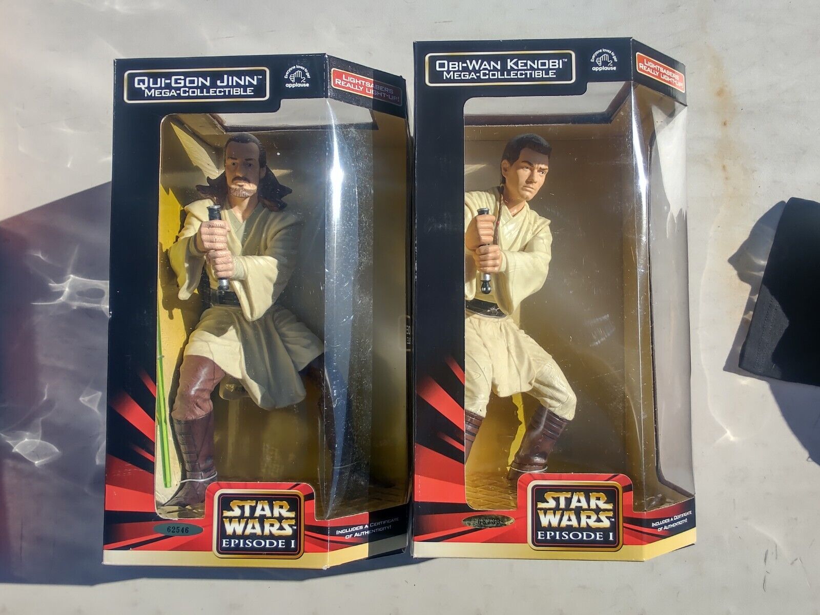 Star Wars Episode 1 12" Qui-Gon Jinn & Obi Wan Mega Collectible By Applause 