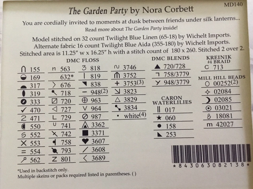 MD140 "The Garden Party" Mirabilia Cross Stitch Chart With Embellishment Pack - Image 4 of 4