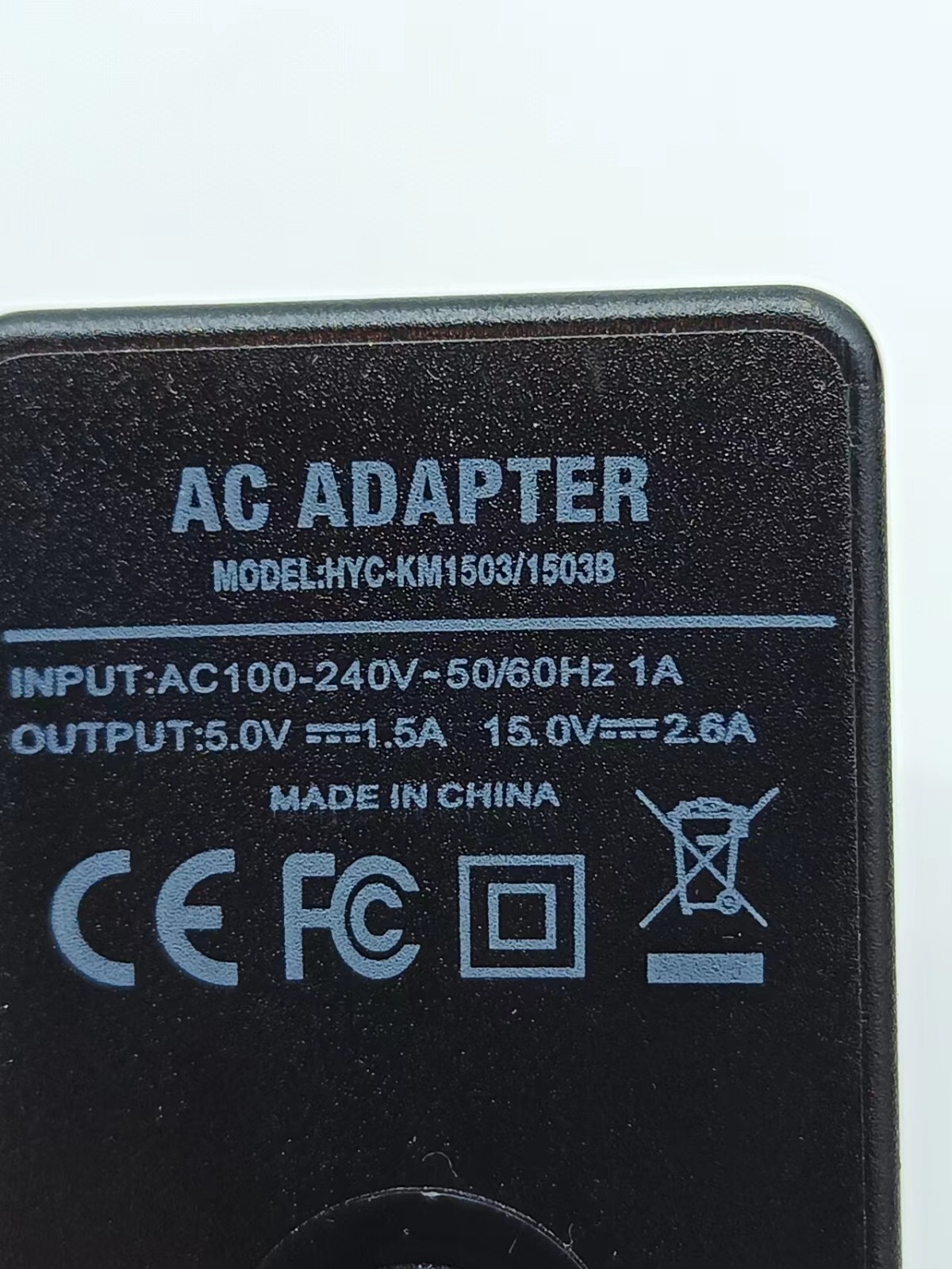 AC Adapter Power Supply Unit HYC-KM1503/1503B 5V 1.5A 15V 2.6A | eBay