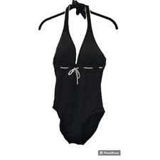 Jag Black and white tie front one piece swimsuit