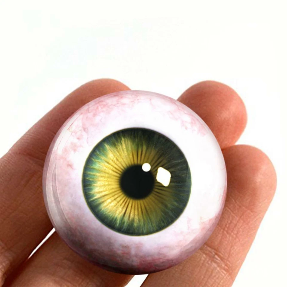 Juego de globos oculares verdes rareza muñeca realista ojos de vidrio humano 35 mm Foto 3 de 4