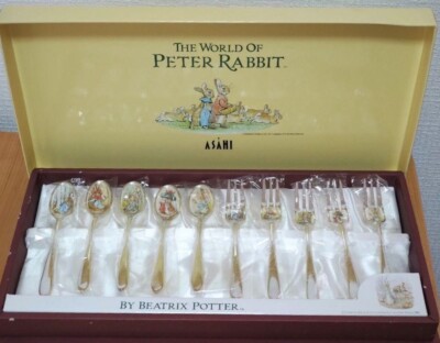 Peter Rabbit T Spoon Peter Rabbit Cloisonne Spoon & Fork 10 piece Cutlery set Silver Color ...