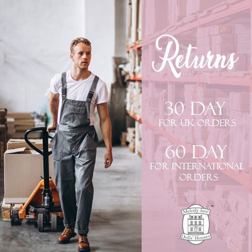 Melody Jane Dollhouse Rococo Chaise Longue | 1:12 Scale White Cream Walnut Miniature Furniture