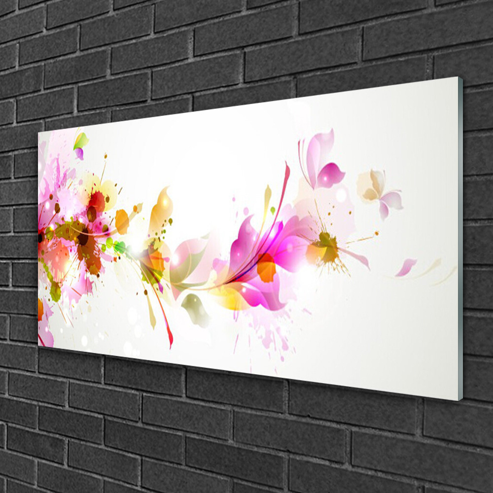 Tableau sur verre d'Art Abstrait 100x50 cm pour habiller un grand mur vide
