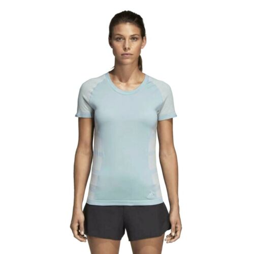 Women Running Ultra Primeknit Light Tee T-Shirt Size M. Color Ash Grey/Raw White - Picture 1 of 10
