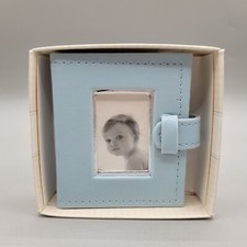 Hallmark Baby Blue Simulated Leather Photo Album Brag Book Holds 24 Photos