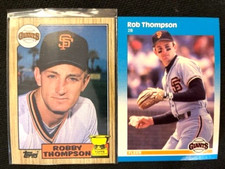 MLB - Robby Thompson 1987 Topps All-Star Rookie Gold Cup & 1987 Fleer - Giants