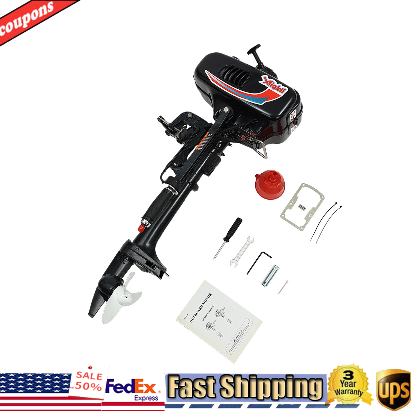 2-Stroke Outboard Motor Fishing Boat Dinghy Engine CDI Water-Cooled System