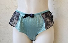 VTG Y2K VICTORIAS SECRET SECOND SKIN SATIN/ LACE HI LEG SPLIT SIDES PANTY LARGE