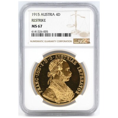 Austria 1915 Franz Joseph I 4 Ducat Gold Coin NGC MS67 | eBay