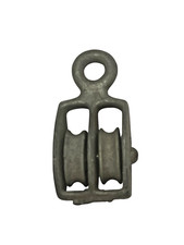 Vintage Galvanized steel double pulley block tackle Barn find