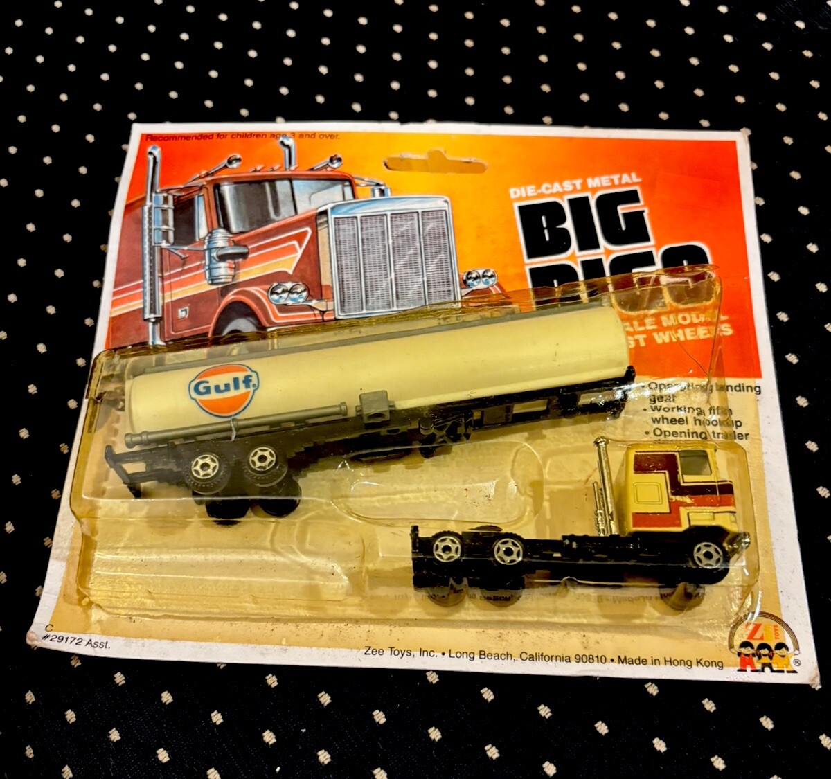 Vntg 1981 Big Rigs Mack K1 Tanker Trailer Truck - GULF OIL HO Scale Die Cast NIP