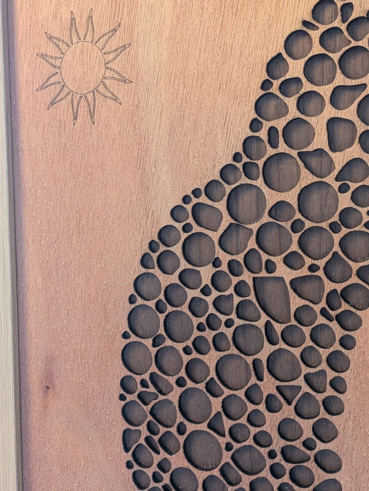 Arte de pared, gatos, día y noche, negro y rojo, arte en madera, 12"x24" Foto 3 de 4