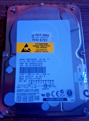 Fujitsu MAP3367NC 36.7GB 10000 RPM 8MB Cache SCSI Ultra320 80pin 3.5'' Hard Drive