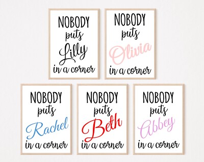 Personalisierter Namensdruck Niemand stellt Baby in eine Ecke Humor Geschenkidee A2 A3 A4