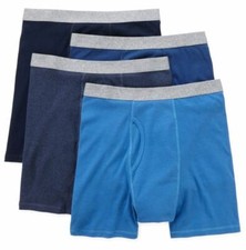 Stafford 4-Pack Men's Cotton Boxer Briefs Blues