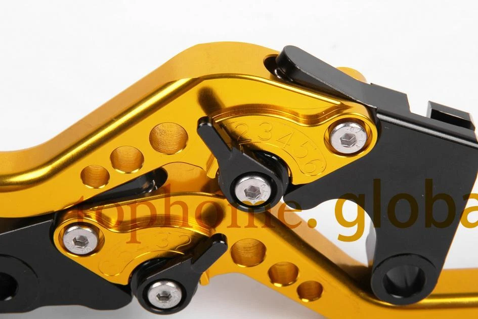 Palancas de freno de embrague corto doradas CNC 2015 2014 2013 12 para Yamaha YZF R6 2005-2016 Foto 3 de 4