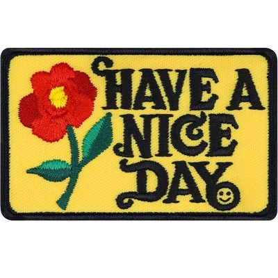 HAVE A NICE DAY Blumen Aufnäher Patch zum annähen/aufbügeln | Motivation Stic...
