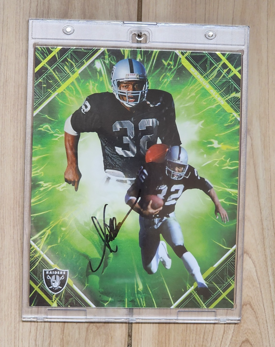 Marcus Allen Autographed Signed Los Angeles Raiders 2025 Fanatics Under Wraps Emanate # /99 LA Raiders 