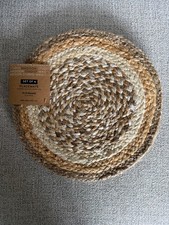 New Madison Studio 100 Jute Placemats 15  Round Farmhouse Cottagecore NEW