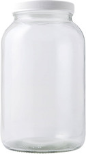1 Gallon Glass Jar with Lid, Wide Mouth Fermentation Container, Heavy-Duty Food