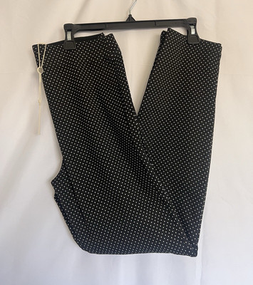 Max Studio Women s Ankle Pants Polka Dot Black/White Regular S 28'' NWT