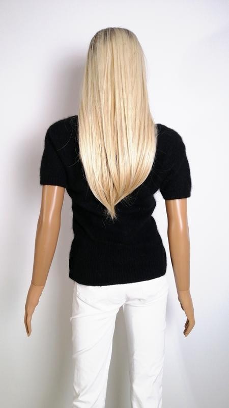 Fornarina Y2K Angora Blend Black Knit Short Sleeve Sweater Size M Vintage 2000s image 7