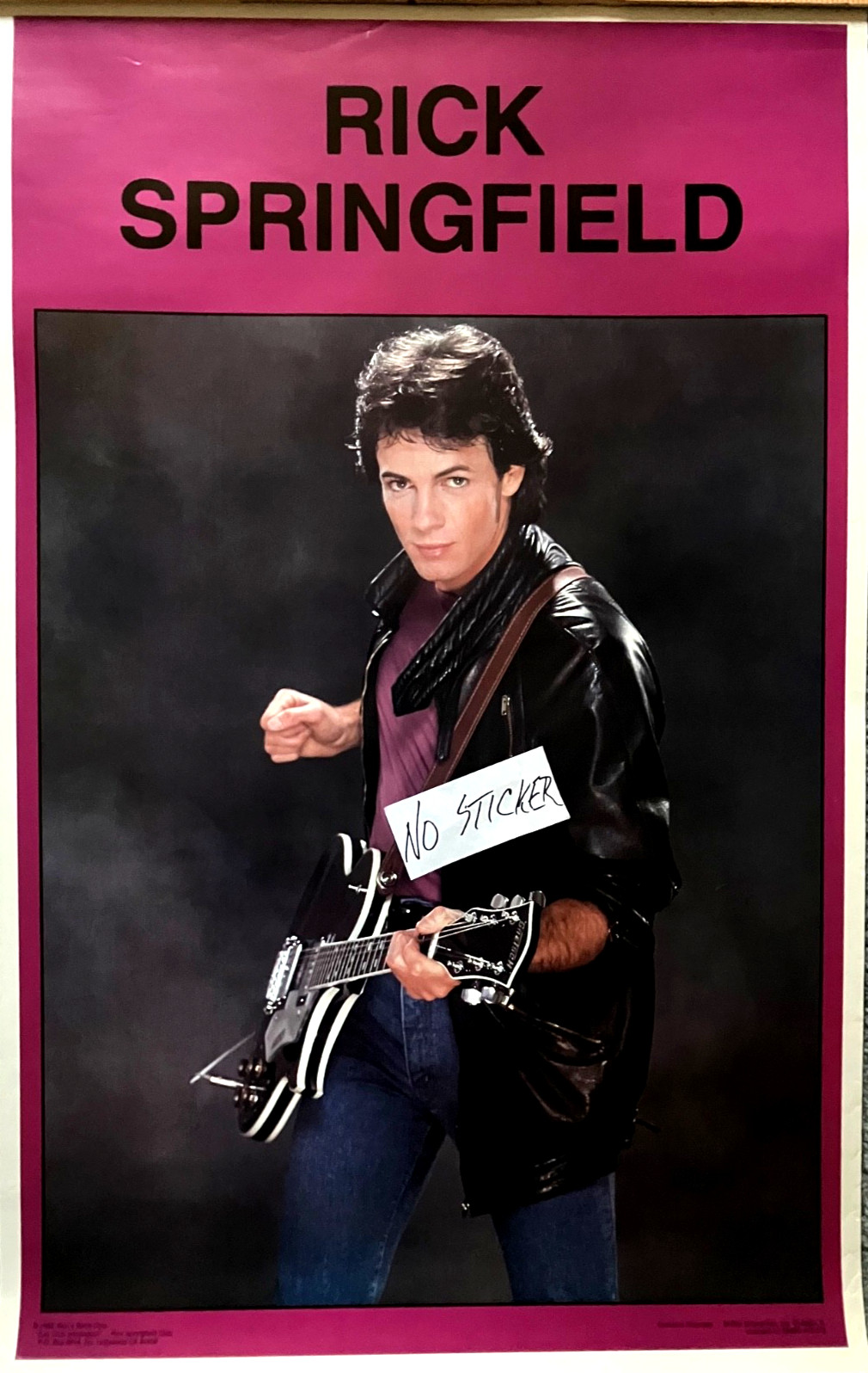 Poster: RICK SPRINGFIELD - Original 1982 Exclusive Fan Club (General Hospital)