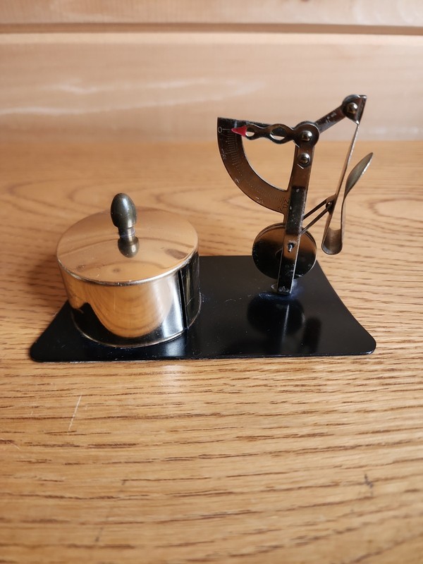 Vintage  Brass Postal Letter Scale & Stamp Roll Dispenser For Desk